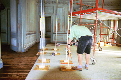 adding screws to the legs