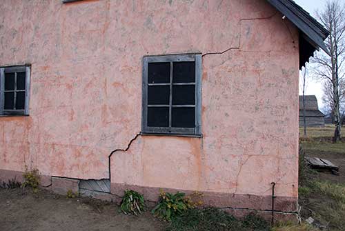 Large crack under window